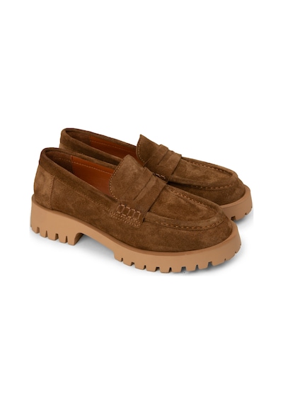 Deery Kadın Hakiki Süet Taba Renk Loafer Ayakkabı - 02034ztbac01 Taba