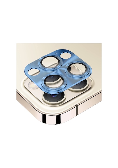 Apple Uyumlu iPhone 12 Pro Max Metalik Seri Kamera Lens Koruyucu Mavi Mavi