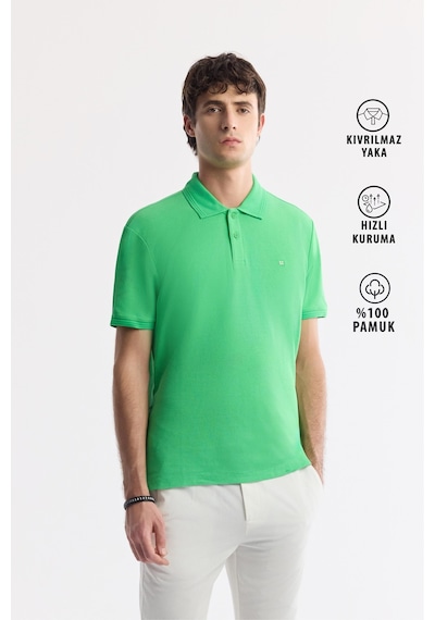 Avva Erkek Yeşil Kıvrılmaz Polo Yaka %100 Pamuk Basic Regular Fit T-shirt B001032 Avva Erkek Yeşil Kıvrılmaz Polo Yaka %100 Pamuk Basic Regular Fit T-shirt B001032
