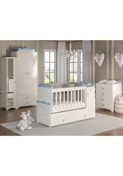 Patiko Sahra 950 3 Kapılı Bebek Odası Takımı Mavi