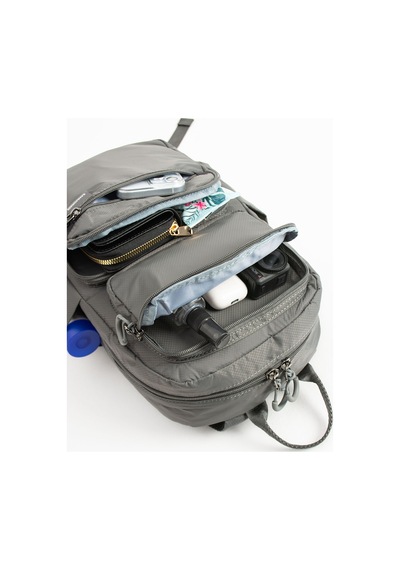 Vıatox Vs 6032 Unisex Suya Dayanıklı Paraşüt Kumaş 5 Bölmeli Laptop Bölmeli Seyahat Ve Okul Çantası Koyu Gri