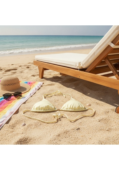 Bonbon Kadın Plaj Giyim Sarı Renk Boyundan Bağlamalı Bikini Üst Bb2625