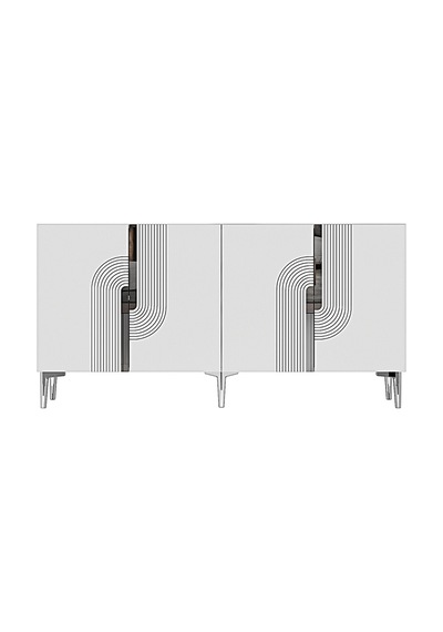 Ka1516 Meyra Konsol Ve Tv Sehpası 150cm Beyaz-silver