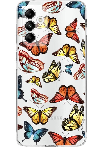 Samsung Galaxy M13 İle Uyumlu Water Color 2 Kamera Korumalı Şeffaf Kılıf Şeffaf