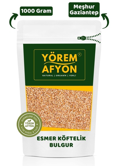 Yörem Afyon Meşhur Gaziantep Yeni Mahsul Organik Tarım Esmer Köftelik & Çiğköftelik Bulgur 1000gr.