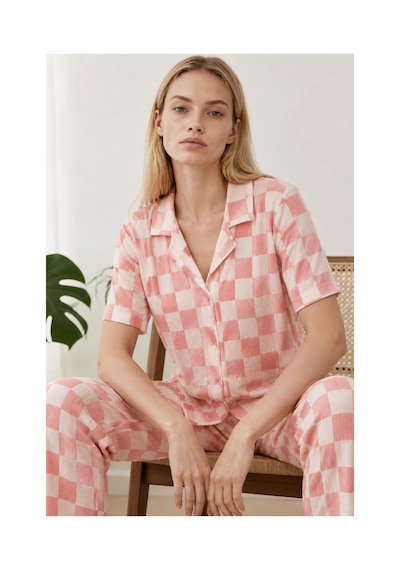 Fit Women Kadın Kısa Kollu Rahat Pembe Pijama Takımı 4727