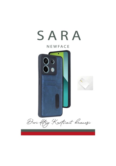 Xiaomi Redmi Note 13 Pro 4g Kılıf Sara Kartvizitli Deri Kılıf - Lacivert -