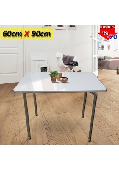 Depolife 60X90 Cm Katlanır Çalışma Masası Yemek Masası Mutfak Masası Beyaz