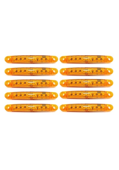 10 Adet 9 Ledli Parmak Led Lamba Sarı 12v-24v Kamyon Kasa Ve Tır Dorse Lambası