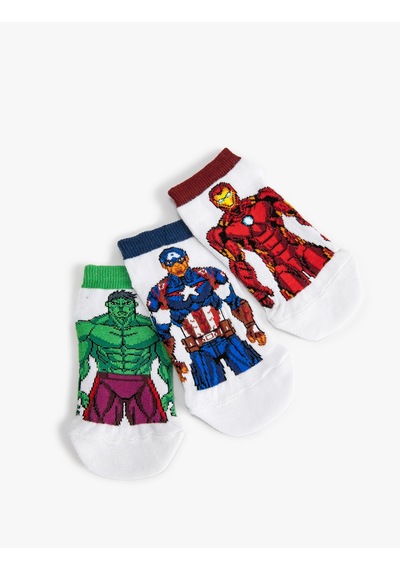 Koton 3 Lü Hulk Ve Iron Man Baskılı Çorap Seti Lisanslı Multıcolor 3skb80006aa Mavi