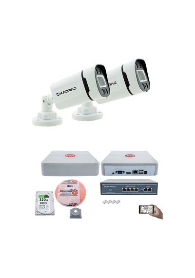 2'li Güvenlik Ip Kamera Seti - 4mp Dış Mekan Kdj-2s-4w-p-ıp-v0