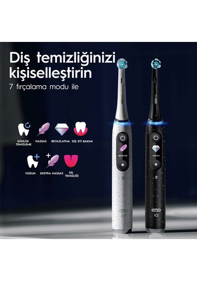 Oral-b Io 10 Şarjlı Diş Fırçası Stardust Beyaz Orta Sertlikte Fırça Kılı İle Ultrasonik Temizlik