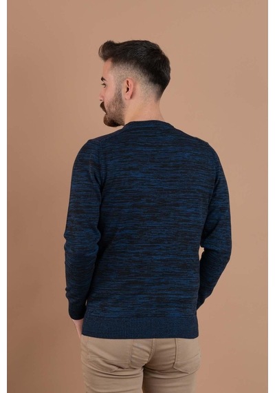Dorss Slimfit Desenli Sıfır Yaka Erkek Triko Kazak