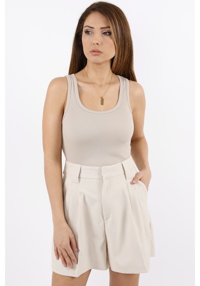 Ritnice Kadın Cotton Premium 5 Li Set Bej, Krem, Beyaz, Antrasit, Siyah Pamuklu Basic Fitilli Atlet