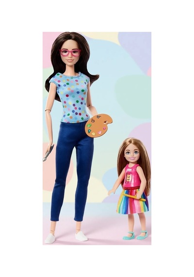 Barbie Hrg48 Sanat Atölyesi Oyun Seti Renkli Temalı Barbie Ve Chelsea İle Eğlenceli Oyun