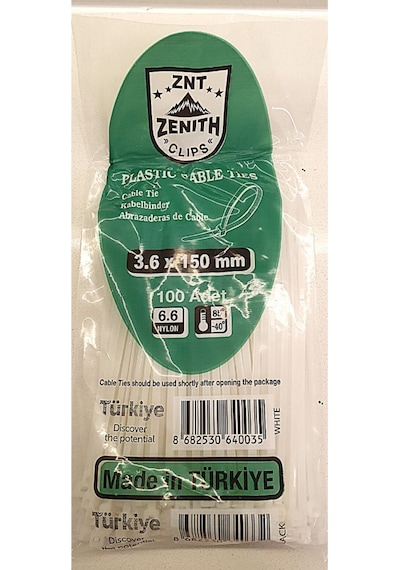 Zenıth Kablo Kelepçesi 3,6x150 1 Paket 100 Adet