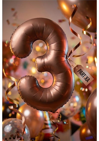 Çikolata Kahverengi Retro Rakam 3 Folyo Balon 32 İnç 3 Yaş Doğum Günü Vintage Konsept Parti Sayı Dekorasyon Balonu Çok Renkli
