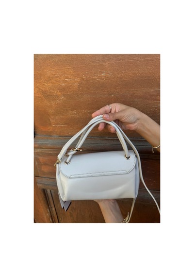Just Polo Kadın Yeni Sezon Aksesuar Detaylı Çapraz Ayarlanabilir Askılı Şık El & Omuz Çantası Ebat 22 X 11 Cm Taş