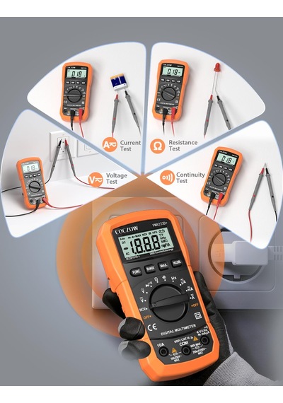 Dijital Multimetre, Otomatik Aralık Seçimi, Çok Fonksiyonlu Test Cihazı, Ac/dc Voltaj, Ac/dc Akım, Direnç, Geçiş