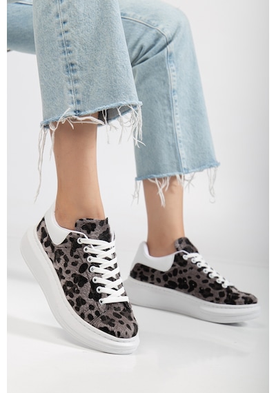 Erceka Günlük Kullanıma Uygun Kadın Spor Ayakkabı Sneaker Bağcıklı Beyaz Renge Siyah Leopar Siyah Leopar Erceka Günlük Kullanıma Uygun Kadın Spor Ayakkabı Sneaker Bağcıklı Beyaz Renge Siyah Leopar Siyah Leopar
