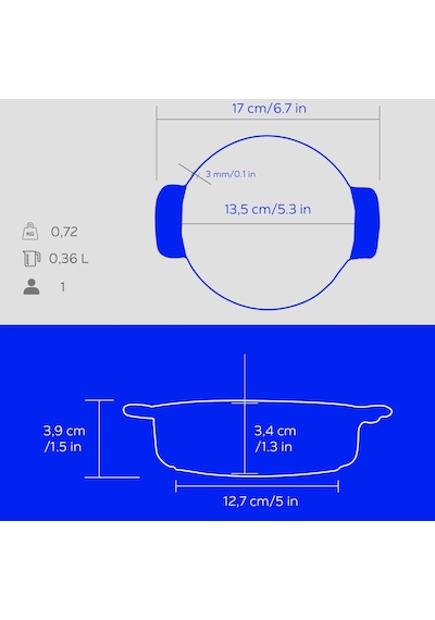 Lava Döküm Yuvarlak Güveç Kabı Döküm Demir Yekpare Çift Kulplu Edition Serisi Çap Ø 14cm. 001
