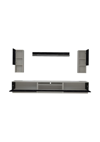 Decoraktiv Trendstyle 270das Mdf Tv Ünitesi Tv Sehpası Beyaz - Siyah Mermer