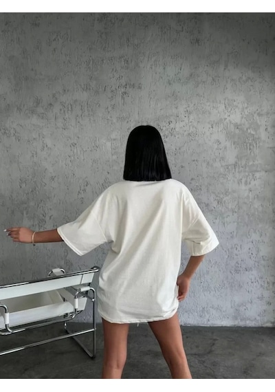Düz Biskilet Yaka T-shirt - Beyaz