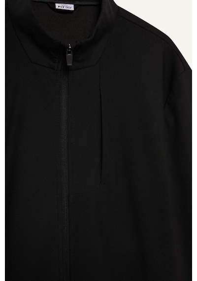 Defacto Defactofit Standart Fit Dik Yaka Fermuarlı Sweatshirt F7635ax25aubk81 Siyah