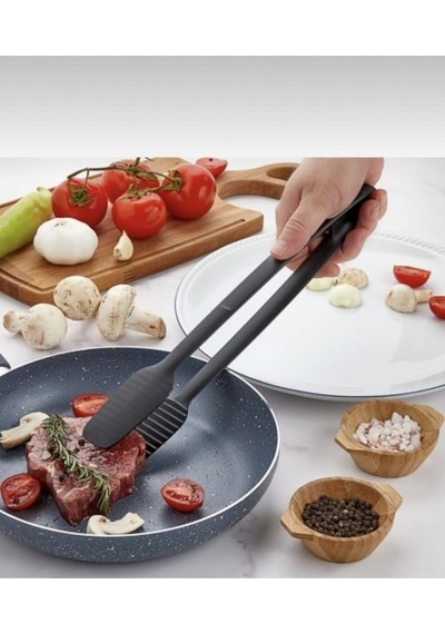 Arispa Servis Ve Izgara Maşası Yanmaz Ve Yapışmaz Maşa Plastik Siyah