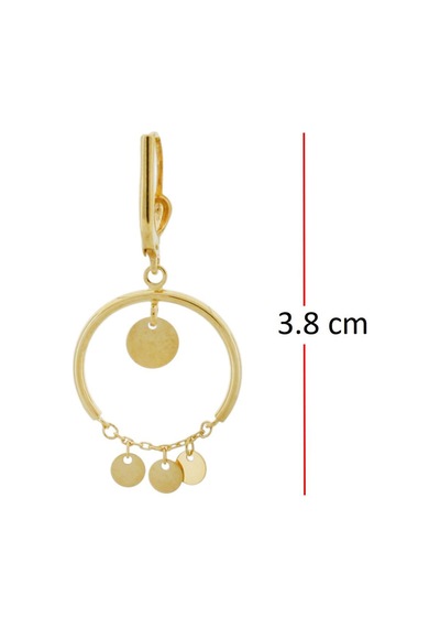 22 Ayar Altın Pullu Sallantılı Küpe Sarı Altın