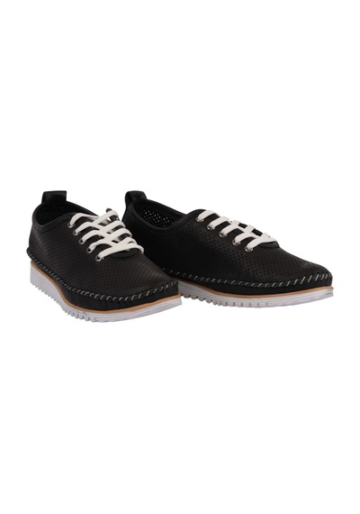 Napa Shoes Kadın Bağcıklı Delikli Rahat Taban Hafif Casual Ayakkabı Napa-60l Siyah
