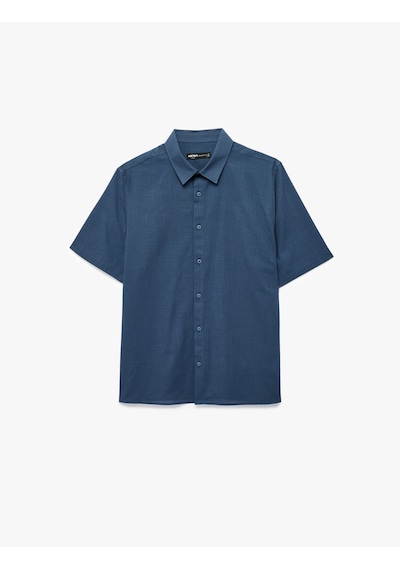 Koton Regular Fit Klasik Yaka Pamuklu Kısa Kollu Gömlek Açık İndigo 6sam60012hw Açık Indigo Koton Regular Fit Klasik Yaka Pamuklu Kısa Kollu Gömlek Açık İndigo 6sam60012hw Açık Indigo