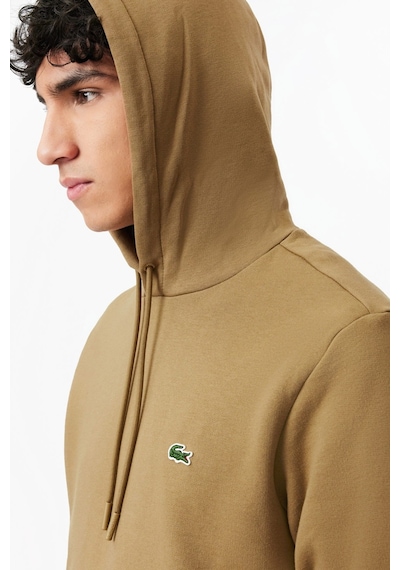 Lacoste Men's Classic Hoodie Sweatshirt Erkek Ayarlanabilir Kapüşonlu Organik Pamuk Sweatshirt Bej