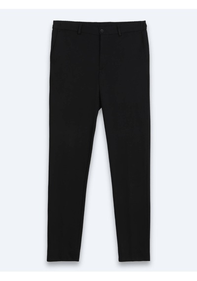 Kip Siyah Çizgili Modern Fit Pamuk Karışımlı Örme Takım Elbise