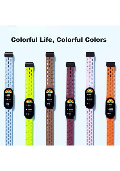 Xiaomi İle Uyumlu Mi Band 10/9/8 İçin Nefes Alabilen Silikon Air Loop Smart Band10 Kordon Manyetik Toka Mekanizmalı Deformasyona Dayanıklı Yumuşak Mi Band 10 Kordonu Çok Renkli