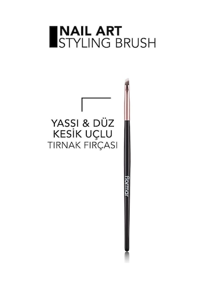 Flormar Kesik Uçlu Düz Nail Art Tırnak Fırçası - Nail Art Styling Brush - 023 - 8690604597888