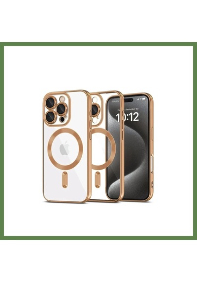 Bezos İphone 16 Pro Max Uyumlu Kılıf Kross Magneticsafe Kapak - Çöl Titanyum Hb006