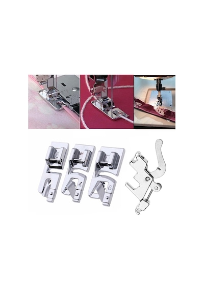 Aile Dikiş Makinesi Alçak Tutuculu Kıvırma Ayak Seti 2Mm 4 MM 6Mm