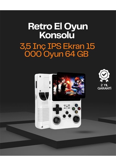 R36s Taşınabilir Retro Oyun Konsolu 15.000 Oyun 64 Gb Depolama Ips Ekran