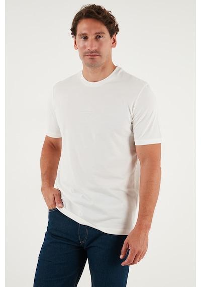 Buratti Pamuklu Baskılı Regular Fit Bisiklet Yaka Erkek T Shirt 59020205 Ekru