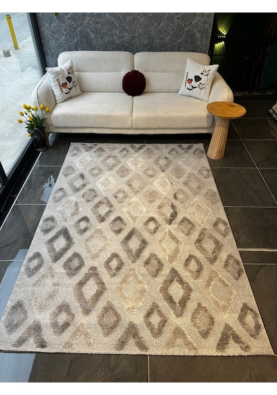 West Halı Salon, Oturma, Yatak Odası Halısı Desen Kodu 68359-095 Krem-gri-vizon