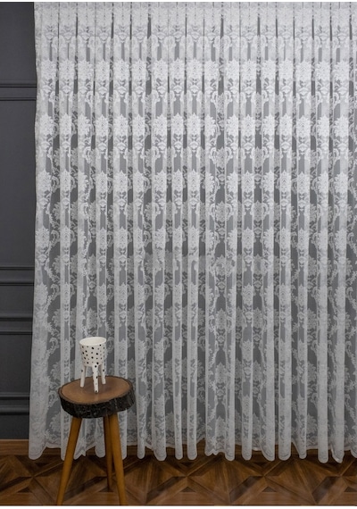 Evdepo Home Damask Kullanıma Hazır Tül Perde (546640431)