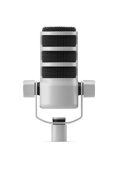 Podmic Profesyonel Dinamik Podcast White Beyaz - Broadcast Mikrofon