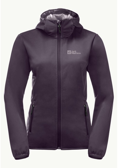 Jack Wolfskin Windhain Hoddy Kadın Softshell Ceket-1307481 Mor