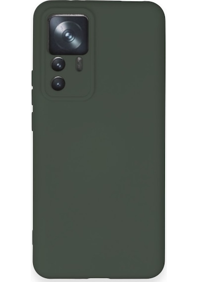 Xiaomi Mi 12t Pro İçi Kadife Kaplı Esnek Silikon Kapak Ryc/ Nano Lansman Koyu Yeşil