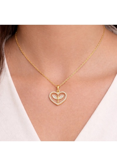 Gümüş Gold Mikail Meleği Figürlü Kadın Kolye