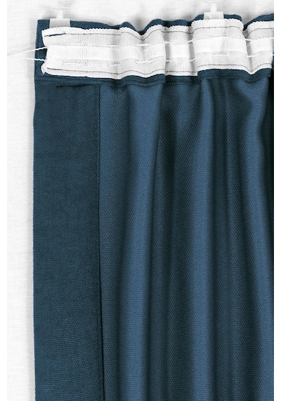 Gauze Fabric Design Capri Petrol Ekstrafor Büzgülü Keten Dokulu Yüksek Kaliteli Tek Kanat Fon Perde 200 X 270 Diğer