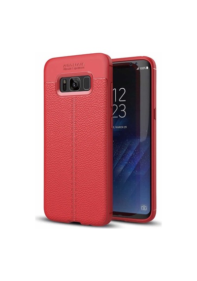 Samsung Galaxy Uyumlu S8 Plus Kılıf Deri Görünümlü Renk Atmayan Dayanaklı Silikon Kapak Niss