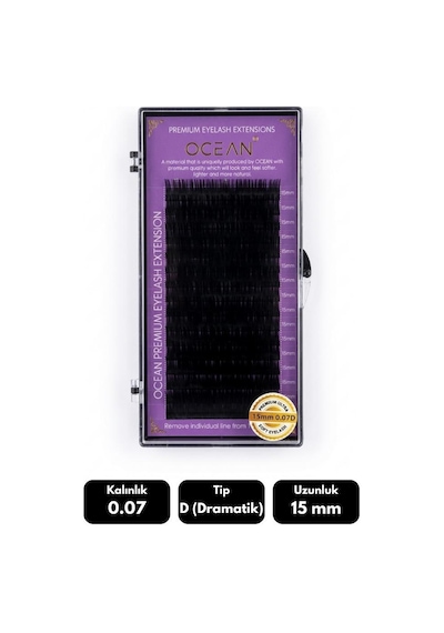 Ocean 0.07d Dramatik Kıvrım 15 Mm Soft Eyelash Doğal İpek Kirpik 16'lı