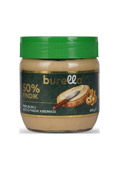 Burella Sütlü Fındık Kreması %50 Fındık Parçacıklı 400g